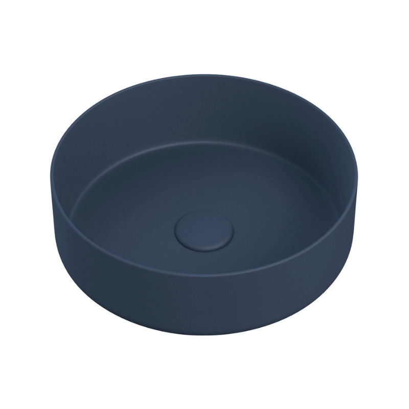 Opulent Churchill 355mm Ceramic Round Washbowl and Waste - Matt Deep Blue (OBC105577)