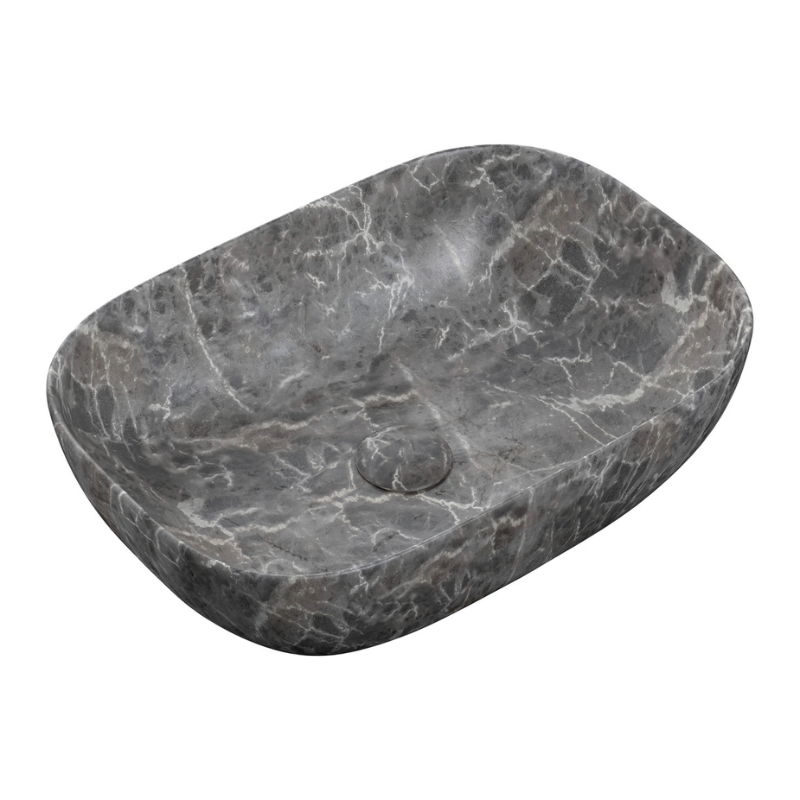 Opulent Collins 460x330mm Ceramic Washbowl - Grey Marble Effect (OBC106866)