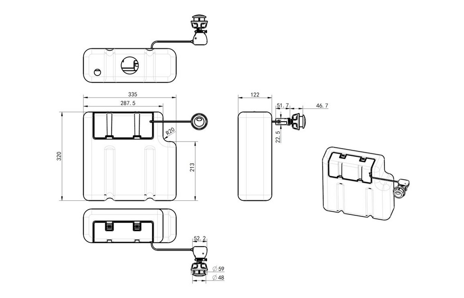 Opulent Concealed Cistern - Bottom Inlet (OBC106301)