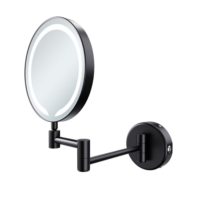 Opulent Crane Round LED Cosmetic Mirror - Black (OBC107588)