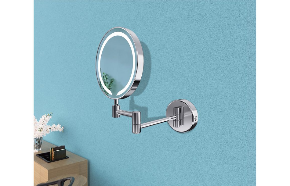 Opulent Crane Round LED Cosmetic Mirror - Chrome (OBC107587)