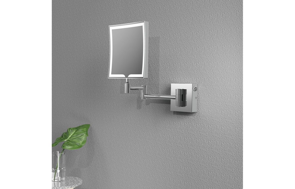 Opulent Crane Square LED Cosmetic Mirror - Chrome (OBC107590)