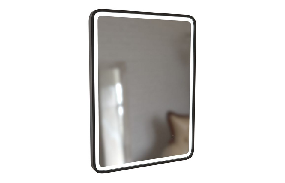 Opulent Cuckoo 600mm Rectangle Front-Lit LED Mirror - Matt Black (OBC106270)