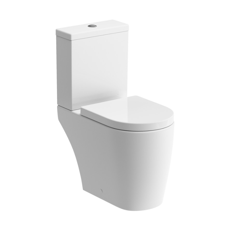 Opulent Darwin Rimless Close Coupled Open Back WC and Soft Close Seat (OBC1928)