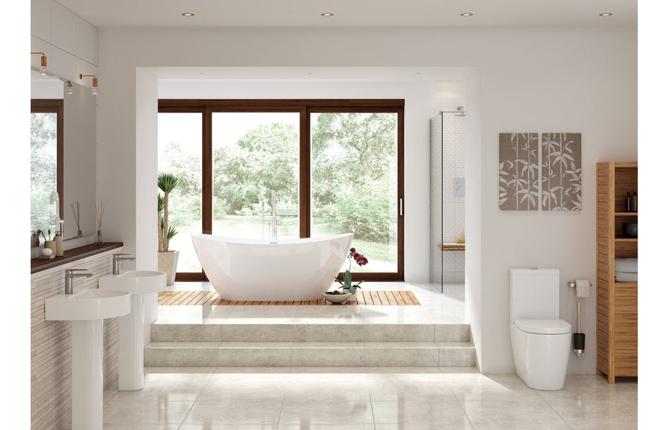 Opulent Darwin Swirlux Short Projection Close Coupled Open Back WC & Soft Close Seat (OBC117076)