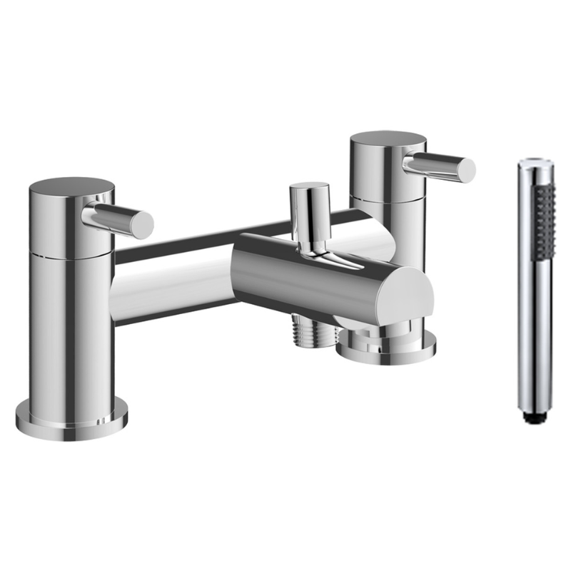 Opulent Derna Bath Shower Mixer and Bracket - Chrome (OBC105771)