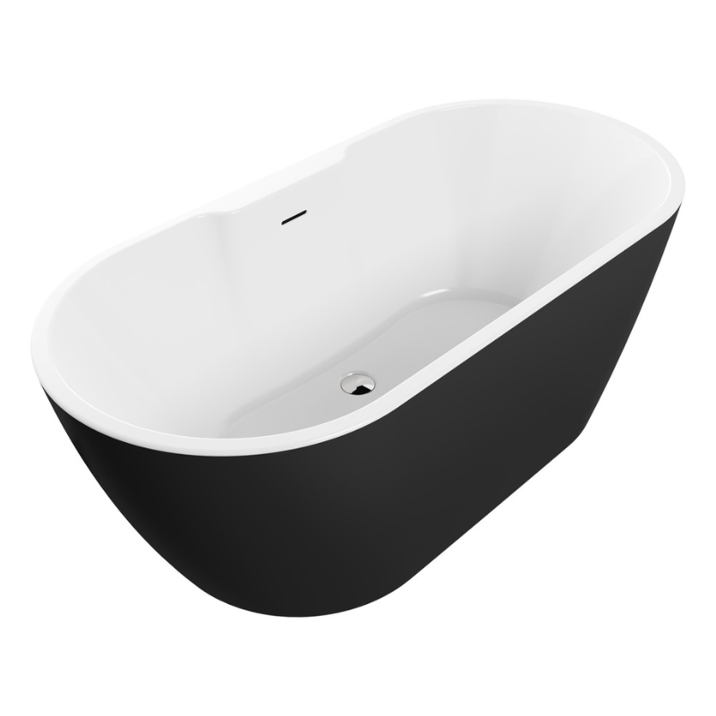 Opulent Dido Freestanding 1655x745x580mm Bath - Matt Black (OBC104126)