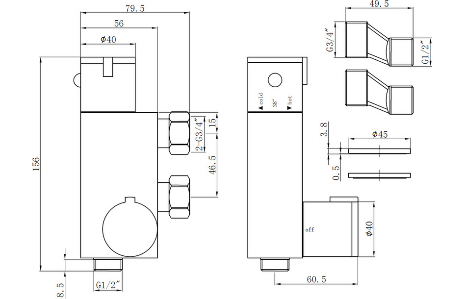 Opulent Douche Valve (OBC106798)
