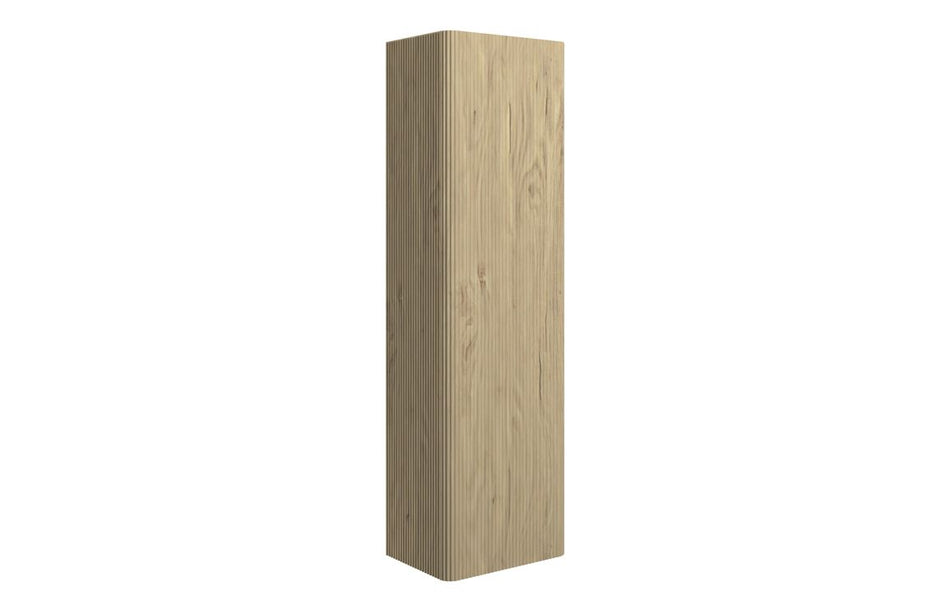 Opulent Dranford 350mm Wall Hung 1 Door Tall Unit - Textured Oak (OBC108920)