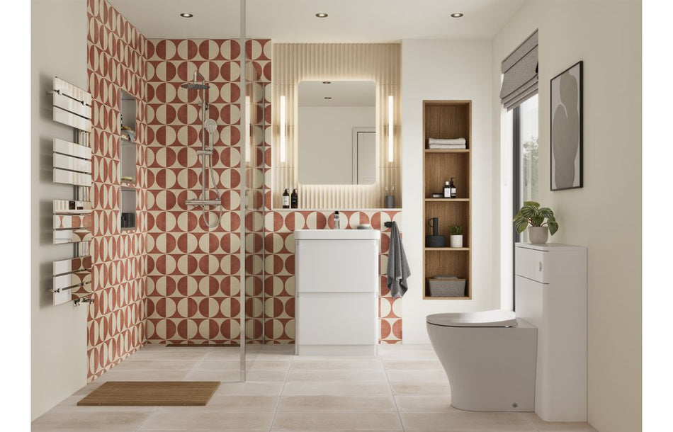 Opulent Dranford 805mm Wall Hung 1 Drawer Basin Unit & 1TH Basin - Matt White (OBC117134)