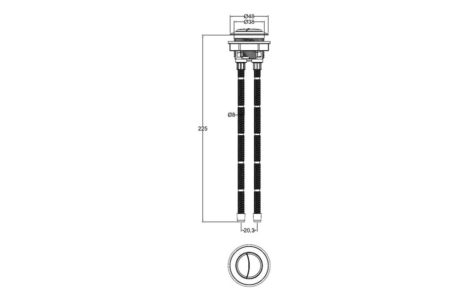 Opulent Dual Push Button Cover (Rod) - Brushed Bronze (OBC117008)