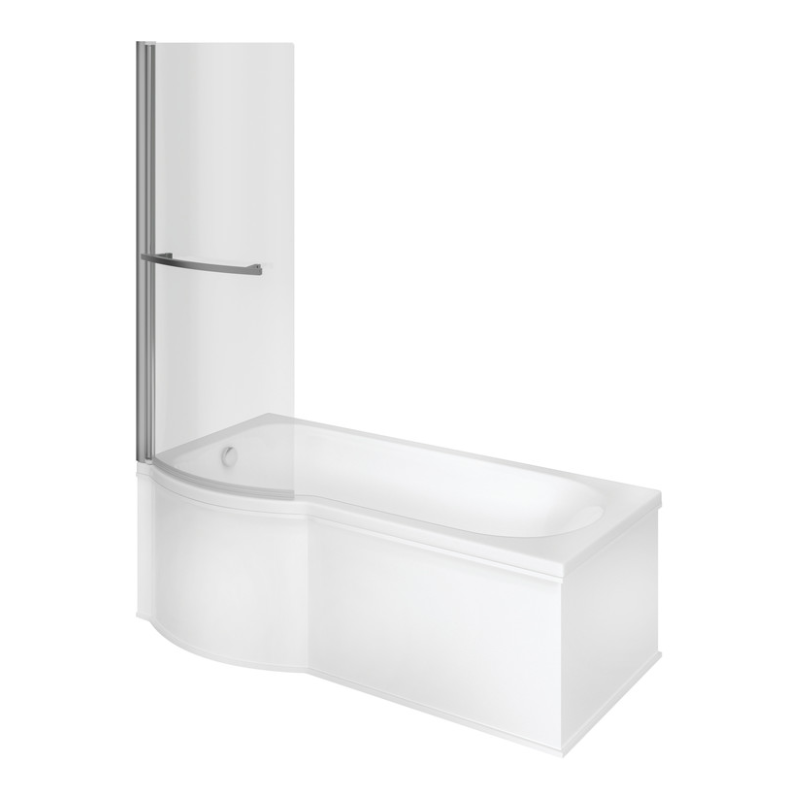 Opulent Easton P Shape 1700x850x560mm Shower Bath Pack - Left Hand (OBC105608)