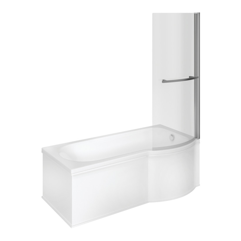 Opulent Easton P Shape 1700x850x560mm Shower Bath Pack - Right Hand (OBC105609)