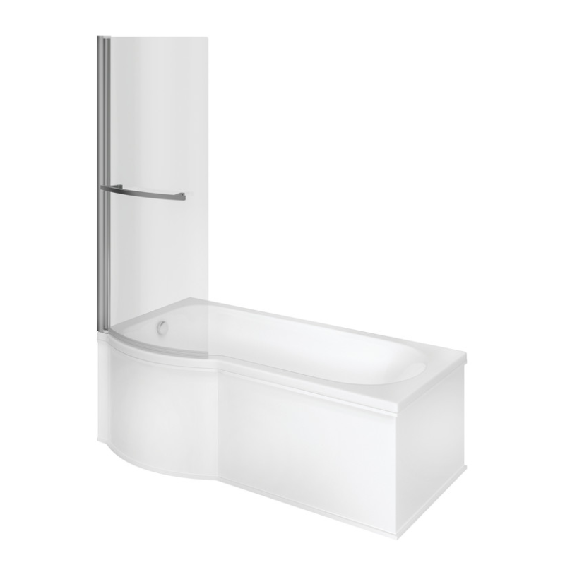 Opulent Easton P Shape Supercast 1700x850x560mm Shower Bath Pack - Left Hand (OBC105611)