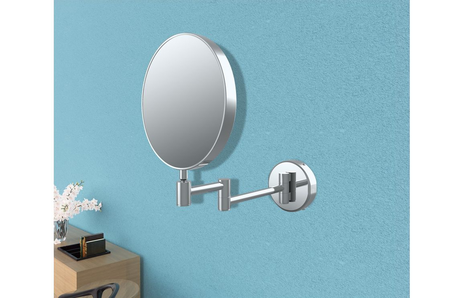 Opulent Egret Round Cosmetic Mirror - Chrome (OBC107592)