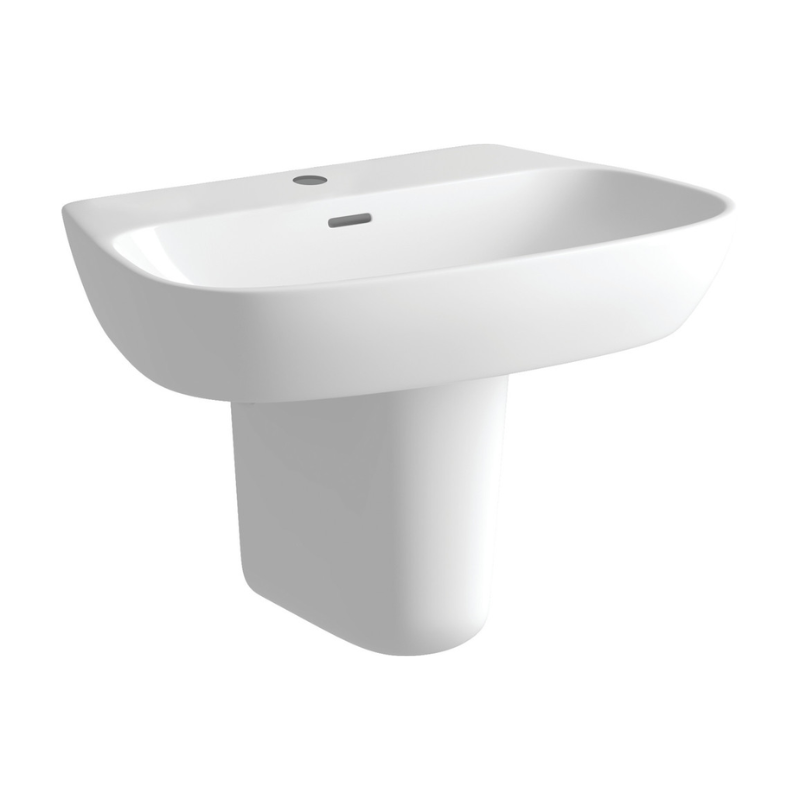 Opulent Elizabeth 600x400mm One Tap Hole Basin and Semi Pedestal (OBC1751)
