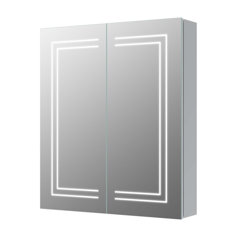 Opulent Falcon 600mm 2 Door Front-Lit LED Mirror Cabinet (OBC106300)