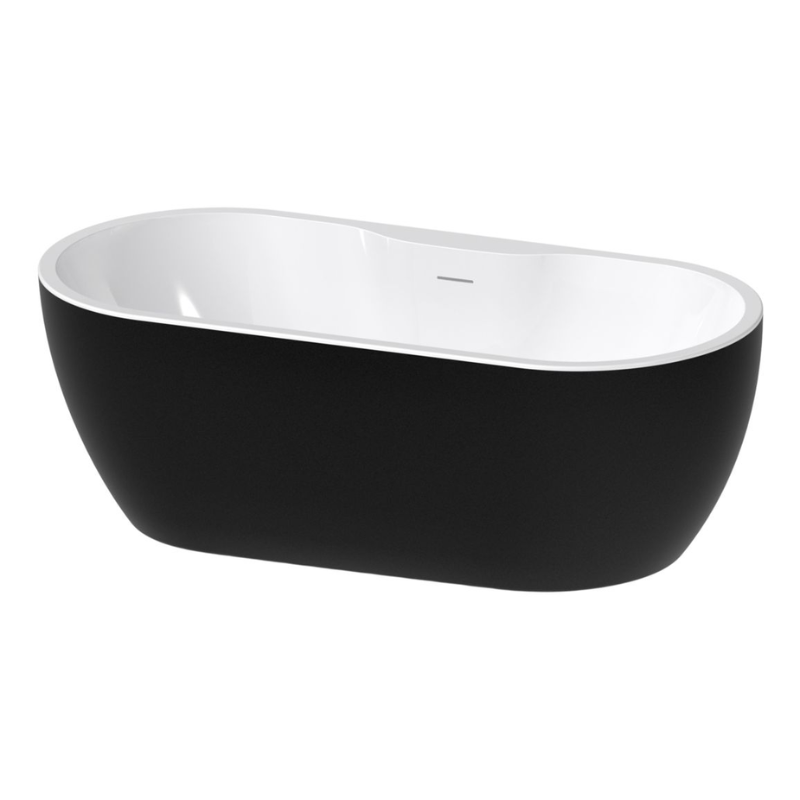 Opulent Freestanding 1650x745x580mm Bath - Gloss Black (OBC111369)