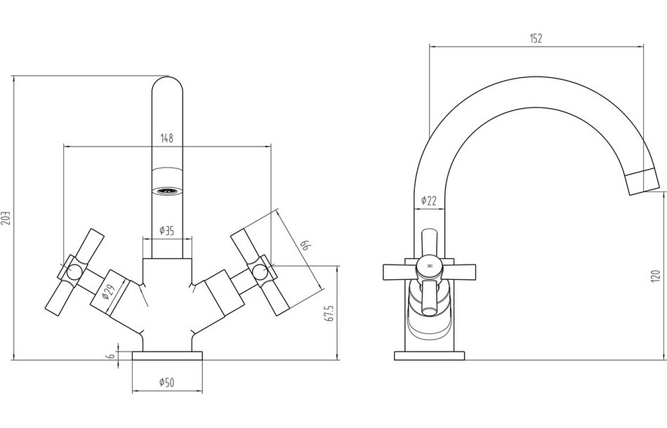 Opulent Golden Basin Mixer - Chrome (OBC105762)