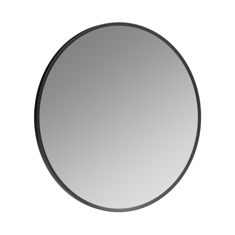 Opulent Gull 500mm Round Mirror - Matt Black (OBC106262)