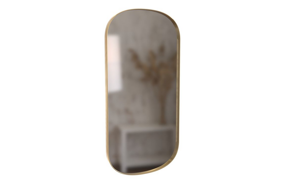 Opulent Gull 800x400mm Oblong Mirror - Brushed Brass (OBC106265)