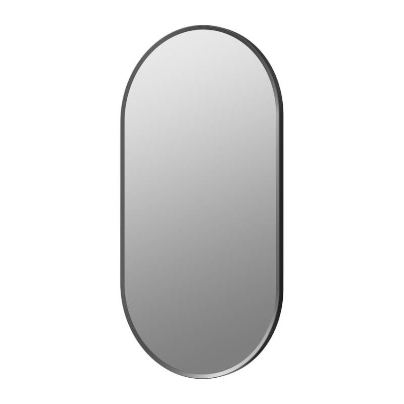 Opulent Gull 800x400mm Oblong Mirror - Matt Black (OBC106266)