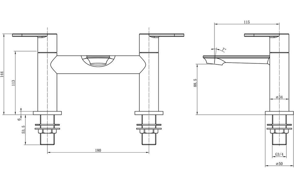 Opulent Gurara Bath Filler - Chrome (OBC105760)