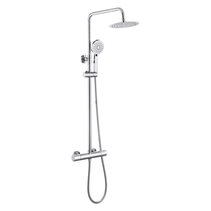 Opulent Hades Cool-Touch Thermostatic Mixer Shower with Riser and Overhead Kit - Chrome (OBC105830)
