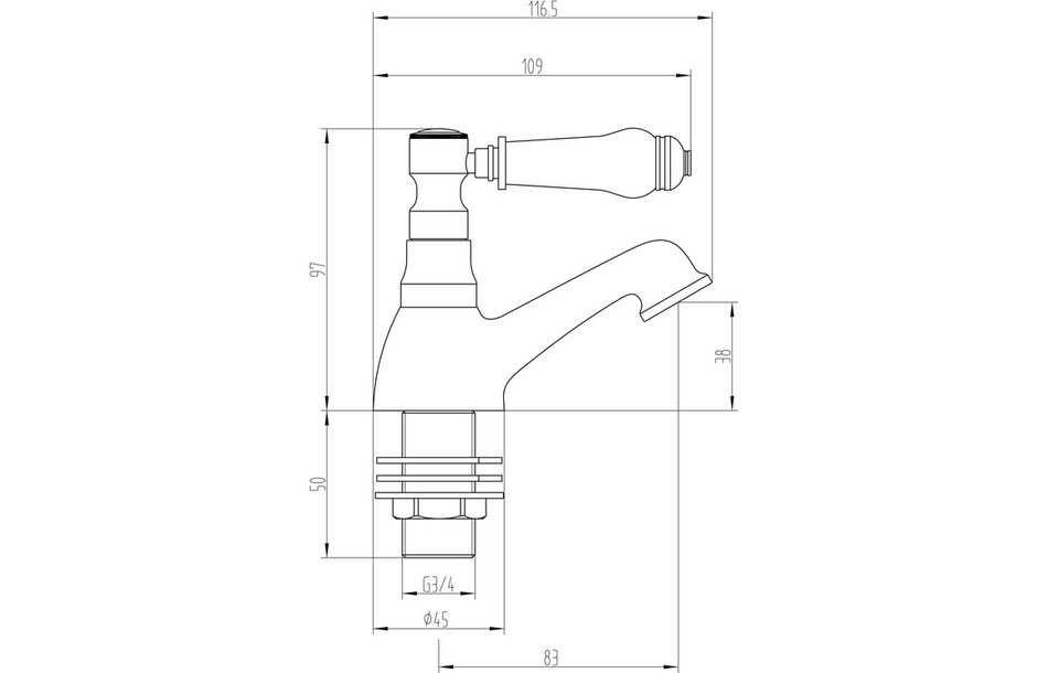 Opulent Howick Bath Pillar Taps - Chrome (OBC105755)