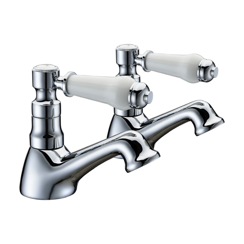 Opulent Howick Bath Pillar Taps - Chrome (OBC105755)