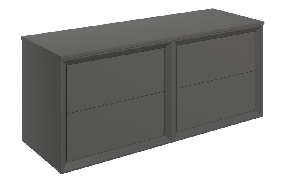 Opulent Kenilworth 1210mm Wall Hung 4 Drawer Basin Unit Run and Top - Matt Clay (OBC108476)