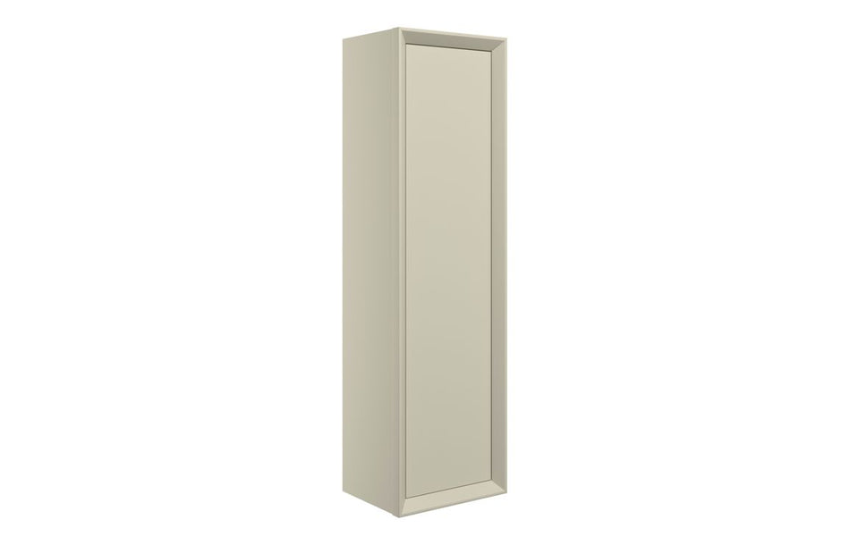 Opulent Kenilworth 345mm Wall Hung 1 Door Tall Unit - Matt Cotton (OBC108478)
