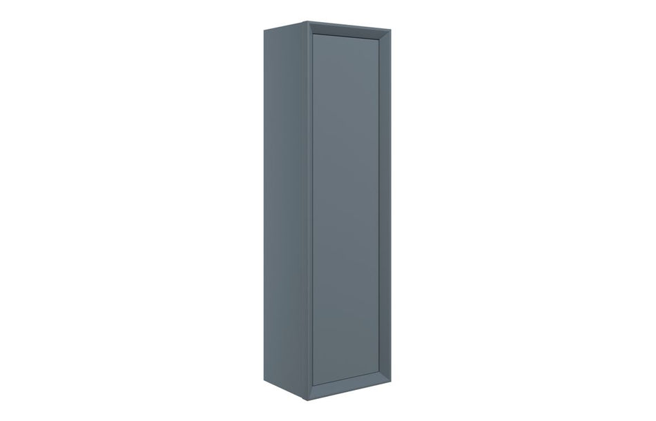 Opulent Kenilworth 345mm Wall Hung 1 Door Tall Unit - Matt Storm Blue (OBC108480)