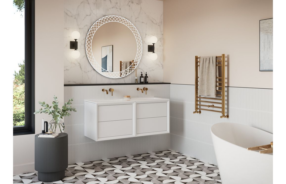 Opulent Kenilworth 345mm Wall Hung 1 Door Tall Unit - Matt White (OBC116161)