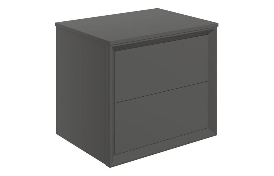 Opulent Kenilworth 610mm Wall Hung 2 Drawer Basin Unit and Top - Matt Clay (OBC108470)
