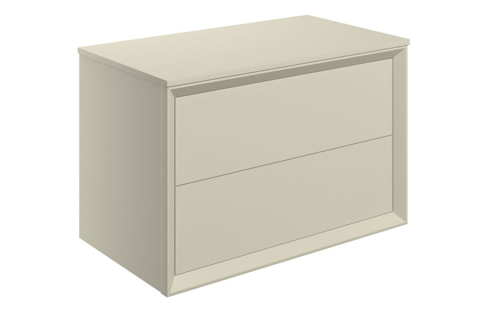 Opulent Kenilworth 810mm Wall Hung 2 Drawer Basin Unit and Top - Matt Cotton (OBC108472)