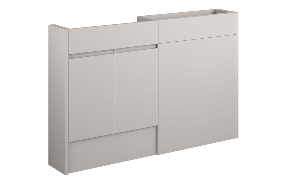 Opulent Kimmy 1236mm Slim Basin and WC Unit Pack - Matt Dove Grey / Grey Cabinet (OBC110150)