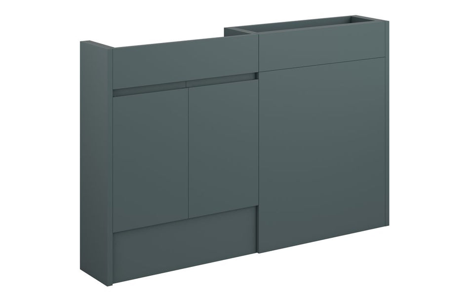 Opulent Kimmy 1236mm Slim Basin and WC Unit Pack - Matt Green Camo / Grey Cabinet (OBC110292)