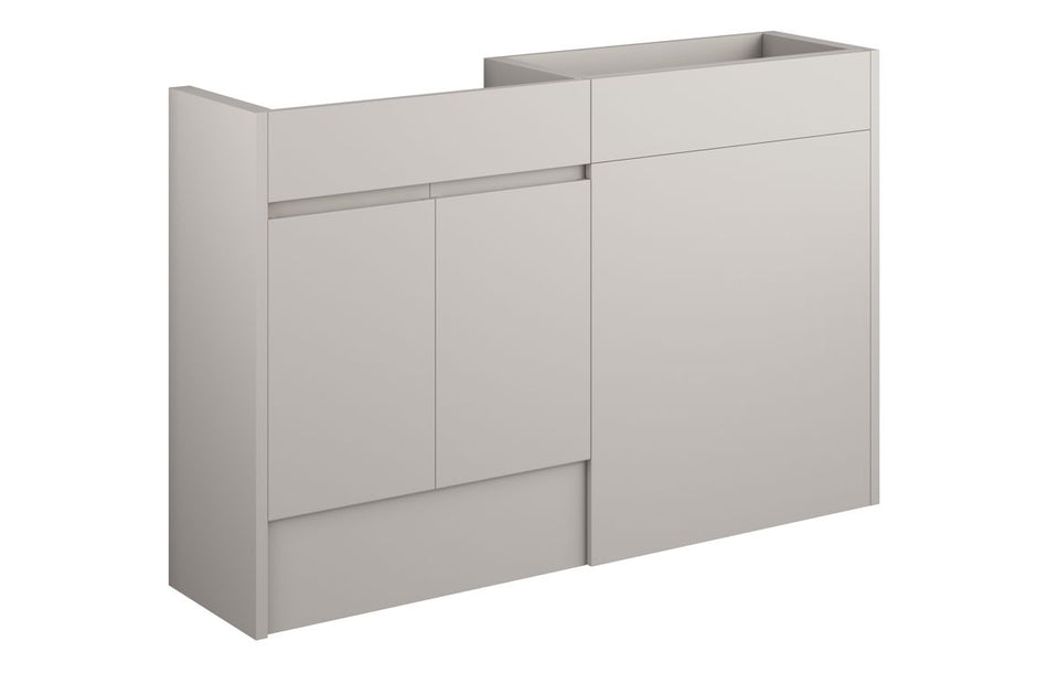 Opulent Kimmy 1236mm Standard Basin and WC Unit Pack - Matt Dove Grey / Oak Cabinet (OBC110148)
