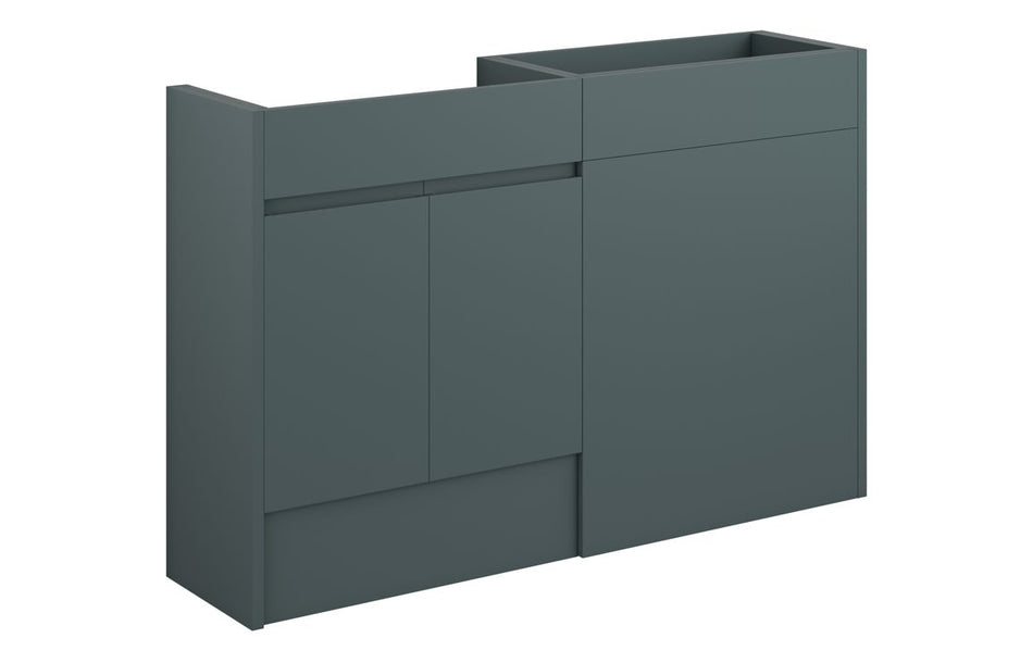 Opulent Kimmy 1236mm Standard Basin and WC Unit Pack - Matt Green Camo / Oak Cabinet (OBC110290)