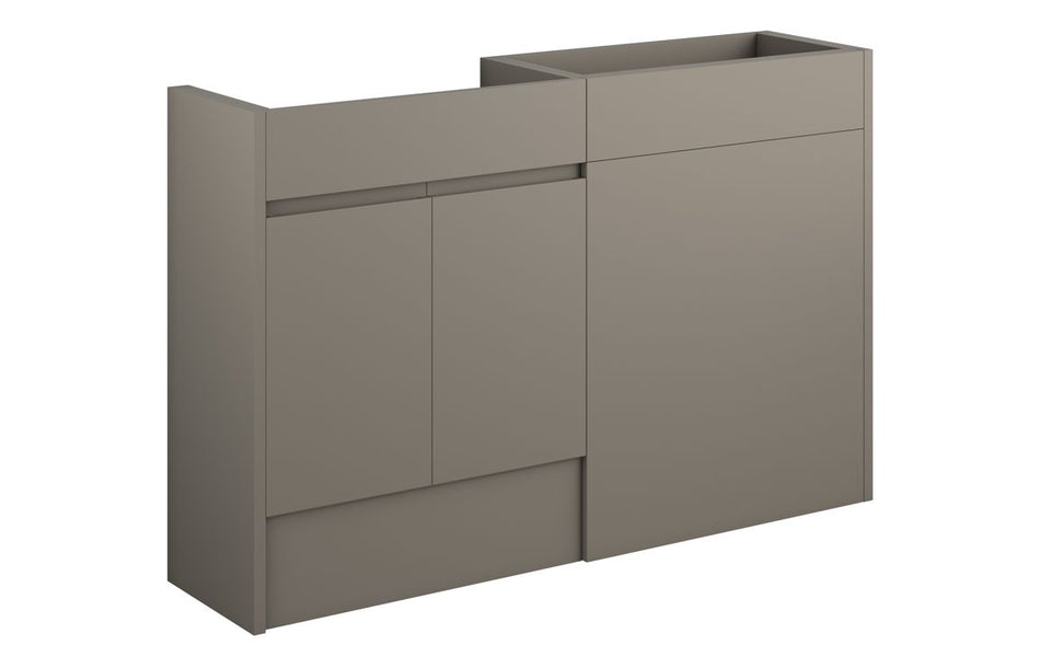 Opulent Kimmy 1236mm Standard Basin and WC Unit Pack - Matt Stone / Grey Cabinet (OBC110218)