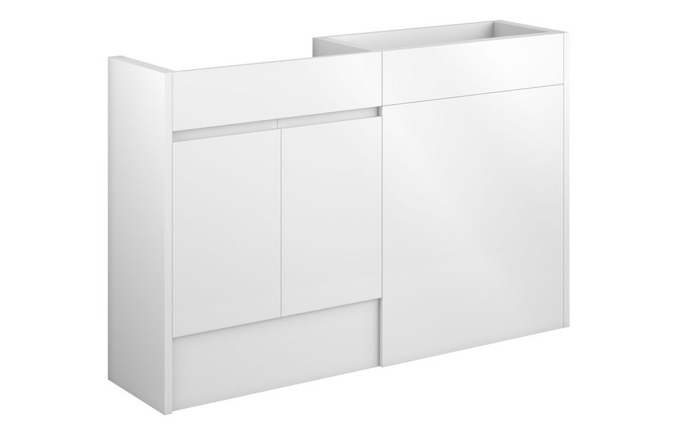Opulent Kimmy 1236mm Standard Basin and WC Unit Pack - White Gloss / Grey Cabinet (OBC110005)