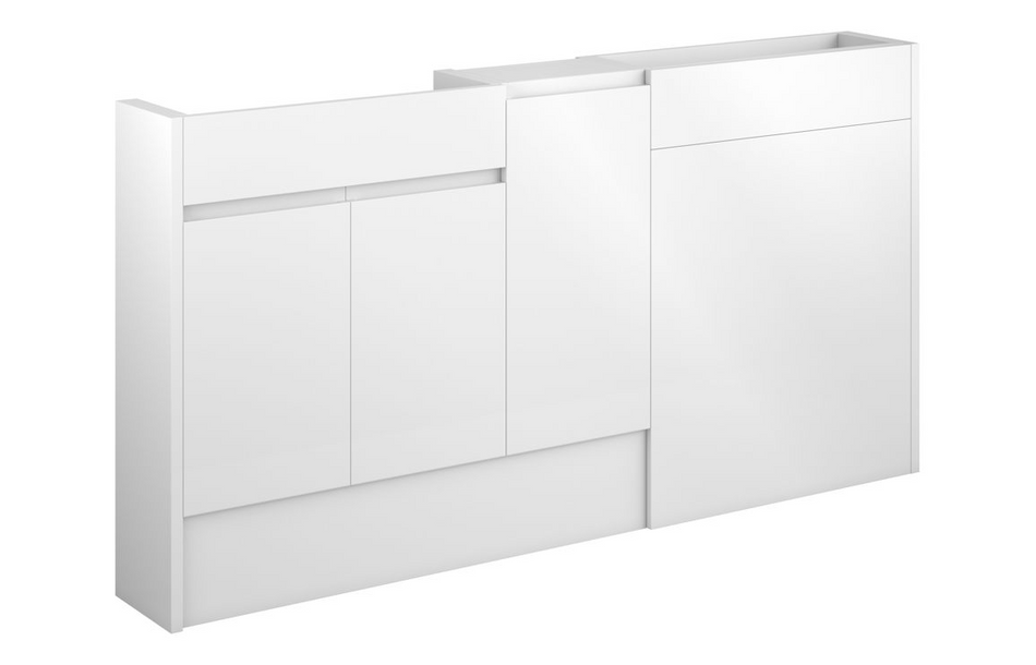 Opulent Kimmy 1536mm Slim Basin, WC and 1 Door Unit Pack - White Gloss / Oak Cabinet (OBC110015)