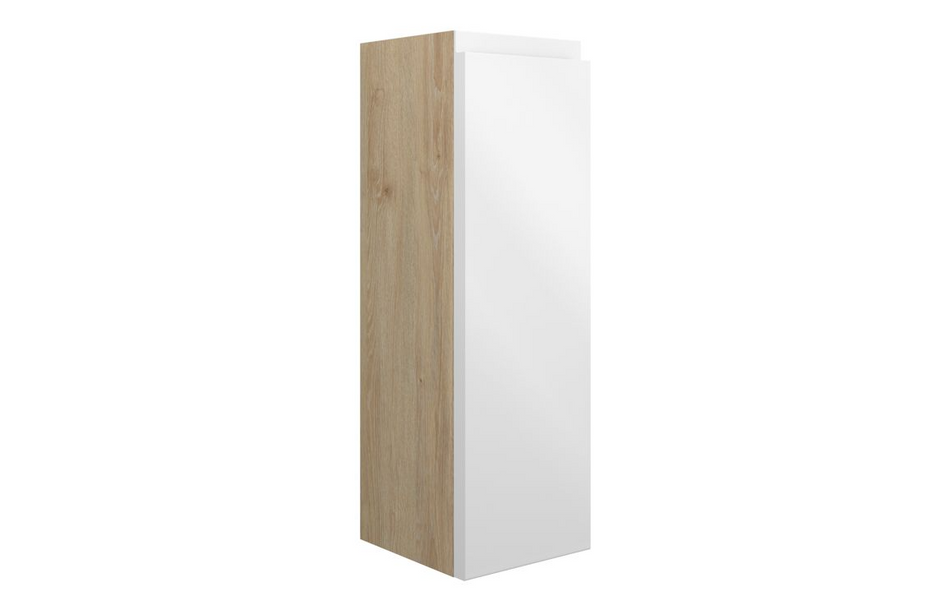 Opulent Kimmy 200mm Slim Base Unit - White Gloss / Oak Cabinet (OBC109955)