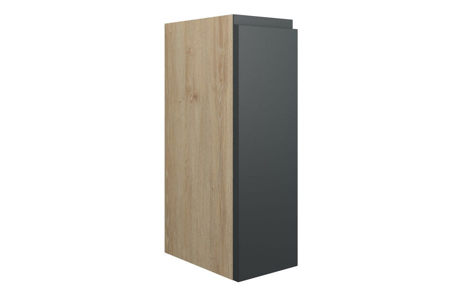 Opulent Kimmy 200mm Standard Toilet Roll Unit - Matt Graphite Grey / Oak Cabinet (OBC110029)