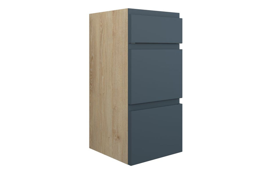 Opulent Kimmy 300mm Standard 3 Drawer Unit - Matt Arley Blue / Oak Cabinet (OBC110322)