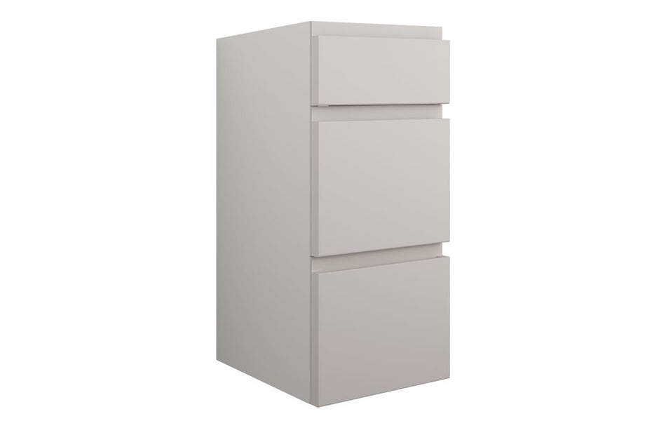 Opulent Kimmy 300mm Standard 3 Drawer Unit - Matt Dove Grey / Grey Cabinet (OBC110108)