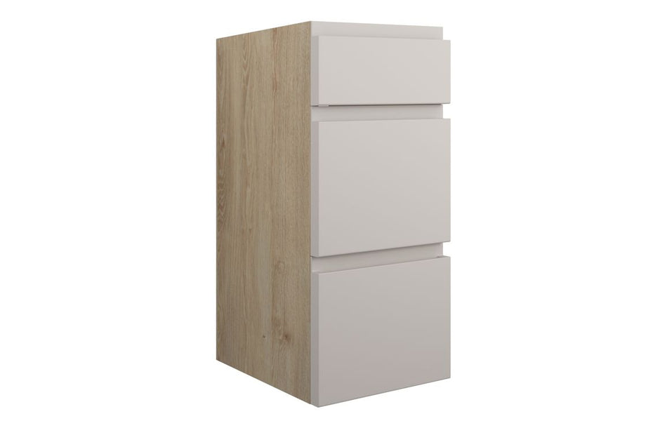 Opulent Kimmy 300mm Standard 3 Drawer Unit - Matt Dove Grey / Oak Cabinet (OBC110109)