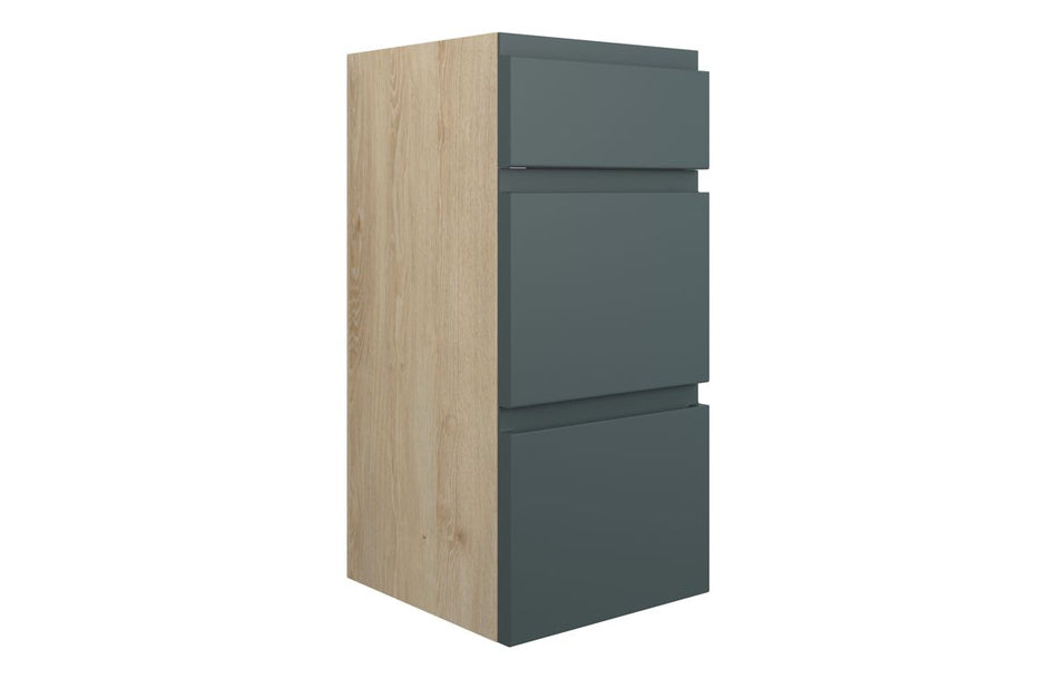 Opulent Kimmy 300mm Standard 3 Drawer Unit - Matt Green Camo / Oak Cabinet (OBC110251)