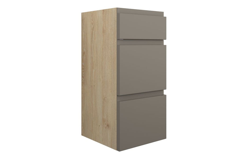 Opulent Kimmy 300mm Standard 3 Drawer Unit - Matt Stone / Oak Cabinet (OBC110180)
